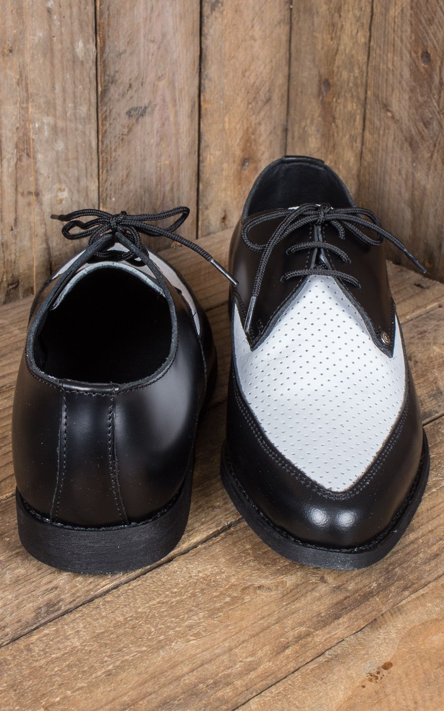 "Zapatos Elvis Jam - Simpson 50s Rockabilly Star"Zapato Jam clásico de Steelground en negro/blanco. clásico zapato de hombre.