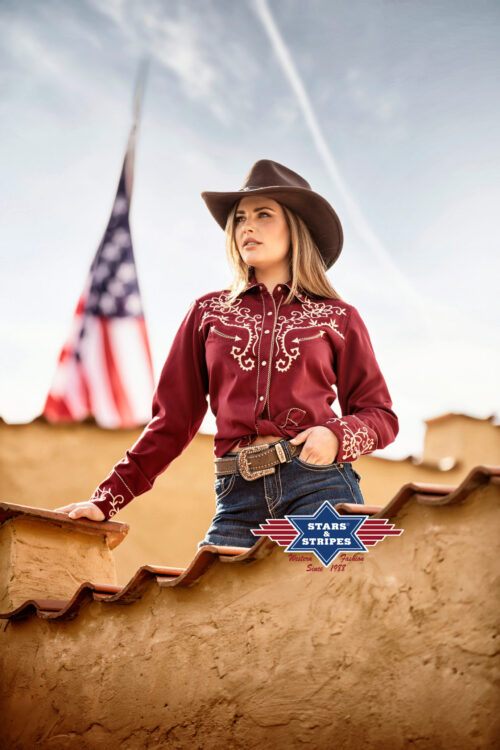 camisa western granate