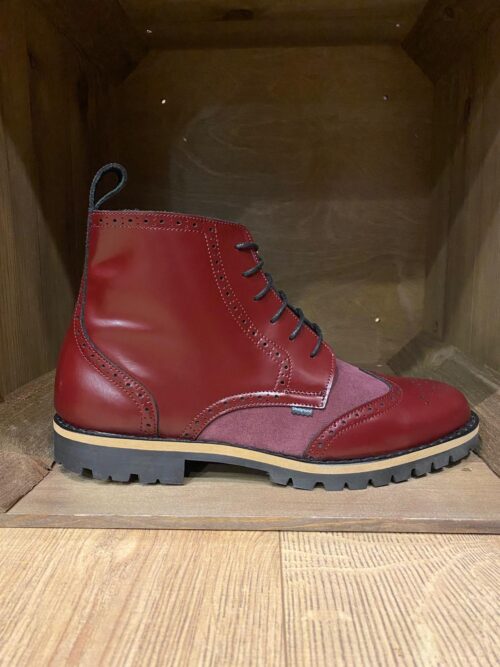 Botas cuero y ante burgundy