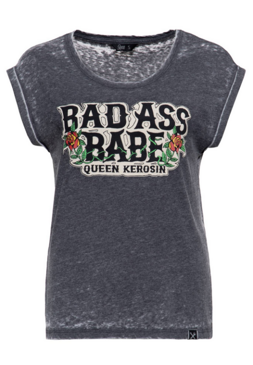 Damen Enzymewash T-Shirt "Bad ass babe"