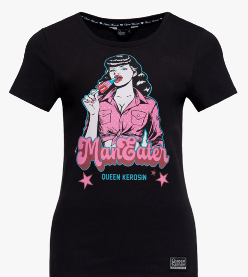 T-Shirt 'Man Eater' in Schwarz