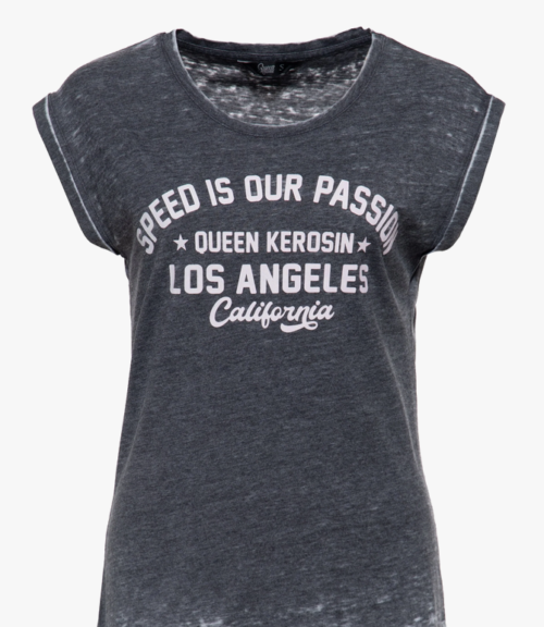 T-Shirt-Speed-is-our-Passion-in-Grau-Queen-Kerosin