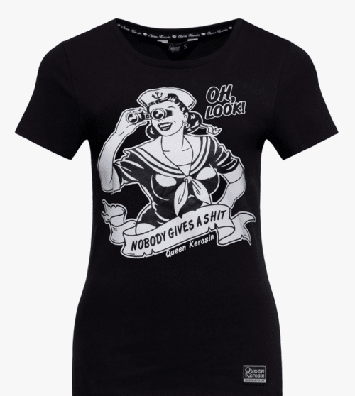 T-Shirt-Nobody-Gives-a-Shit-in-Schwarz-Queen-Kerosin