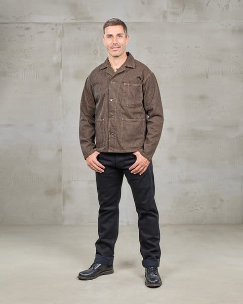 Pike Brothers 1941 Utility Jacket Hickory Stripe Brown - Imagen 2