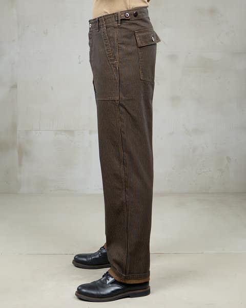 Pike Brothers 1962 OG-107 Pant Hickory Stripe Brown - Imagen 3