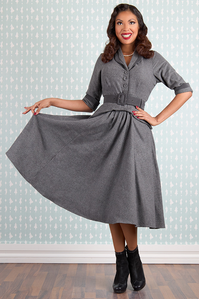 Vestido Loane-Abalone gris de Miss Candyfloss