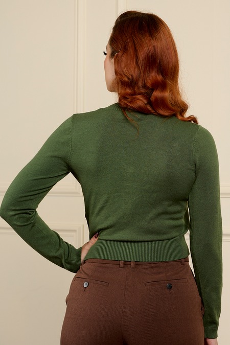 Cardigan Banned Retro Bobby Verde con Bordados - Imagen 2