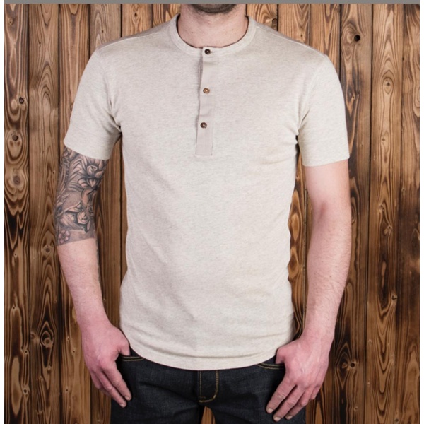 Camiseta de manga corta 1927 Henley Shirt short sleeve ecru melange