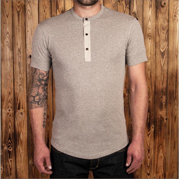 Camiseta de manga corta 1927 Henley Shirt  short sleeve fog brown
