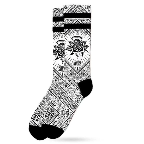American Socks-Bandana White - Mid High