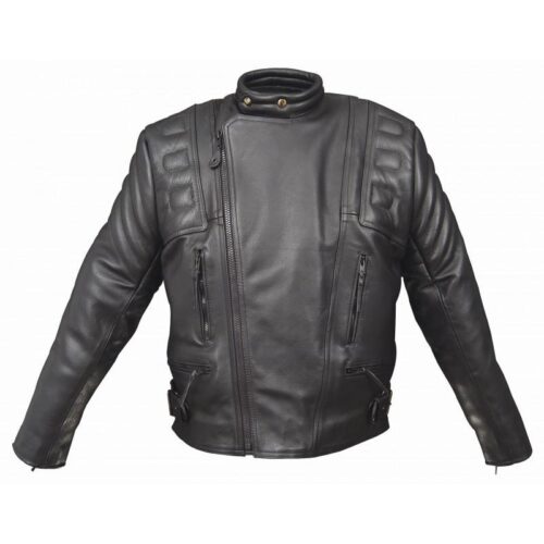 Chaqueta de piel con refuerzos