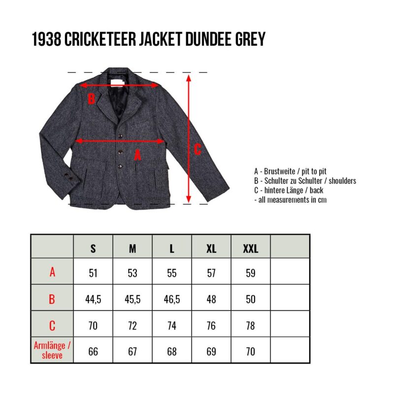 1938 Cricketeer Jacket Dundee grey