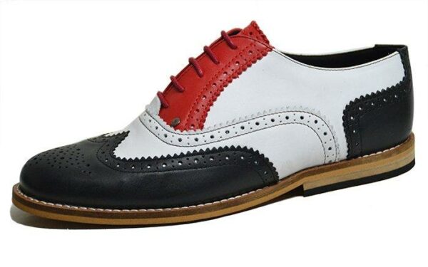 50' Style Gatsby Brogue Black, White and Red.