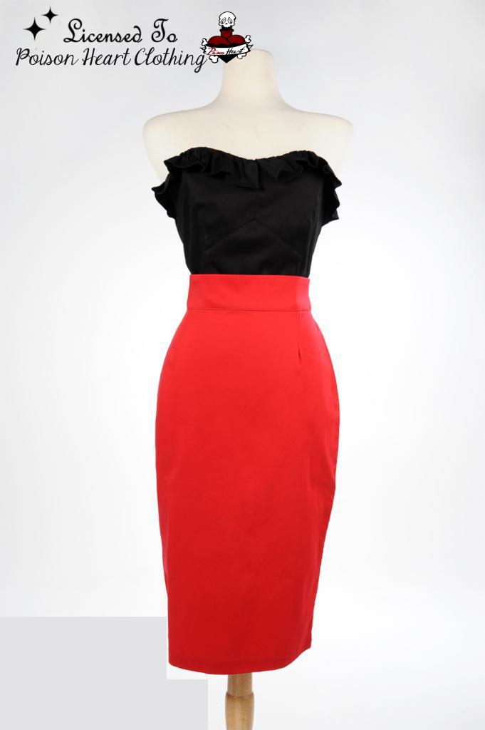 Pencil skirt red