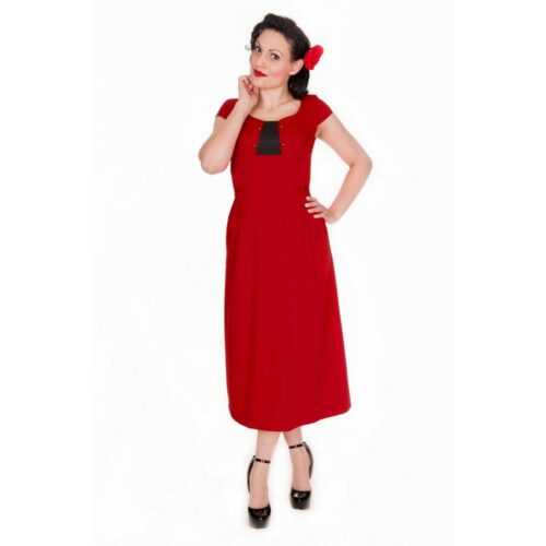 Vestido largo rojo de tubo Mercy red tea