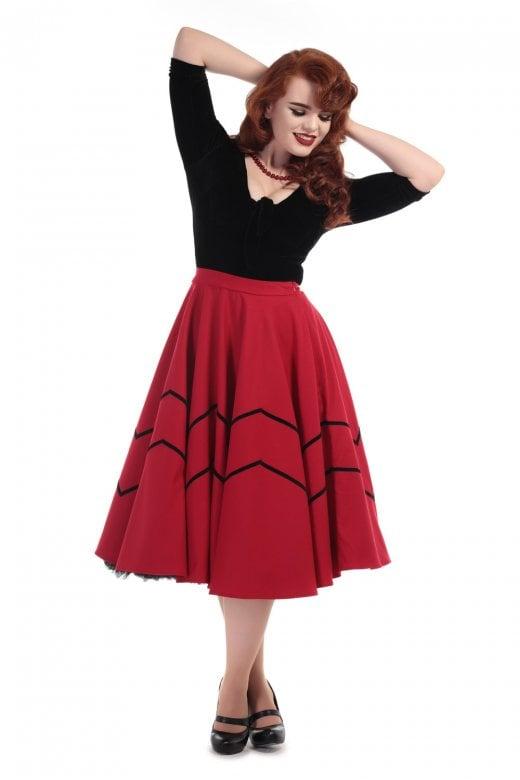 Falda roja de vuelo Milla Swing Skirt