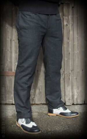 Rumble59 Vintage Slim Fit Pants Pasadena - striped black/grey